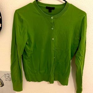 Green J. Crew classic cardigan